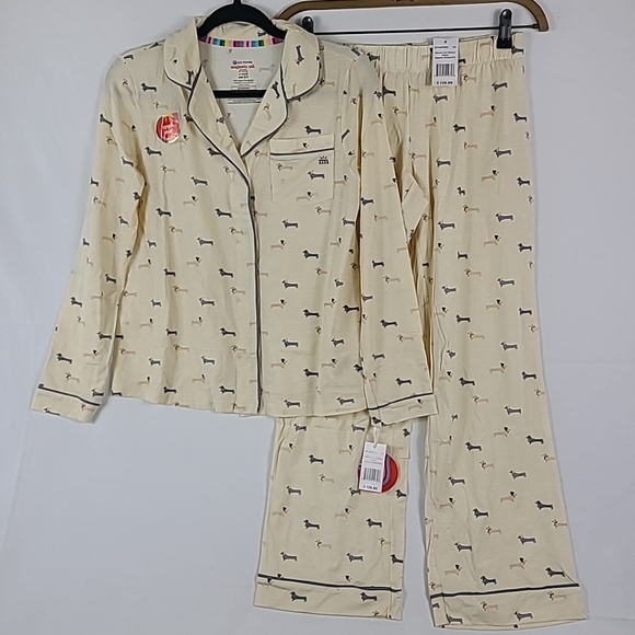 Magnetic Me Other - NWT Magnetic Me Women Modal Beenie Von Weinie Cream Top Bottom Pajamas Sz XS 0/2